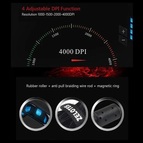 Ratón con Cable para Juegos Zelotes C12 con Programación de 12 Botones Ergonómico (Negro)