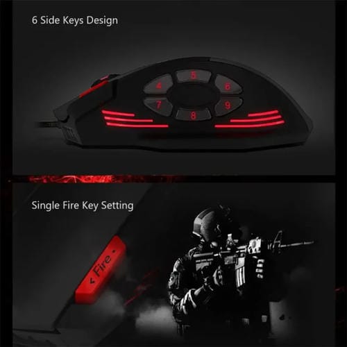 Ratón con Cable para Juegos Zelotes C12 con Programación de 12 Botones Ergonómico (Negro)