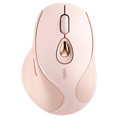Ratón Inalámbrico Inphic DR801 2,4G Bluetooth 5.0/4.0 USB Trimodo Silencioso Recargable para Juegos Oficina y Hogar (Rosa)