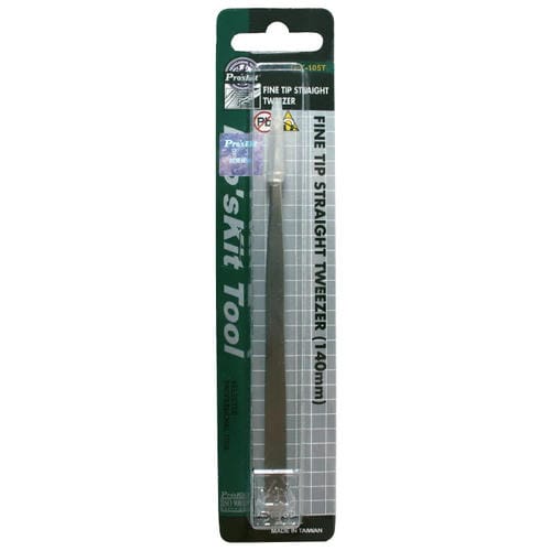 Pinzas de Precisión Proskit 1Pk-105T Punta Recta Acero Inoxidable Antimagnéticas 140mm