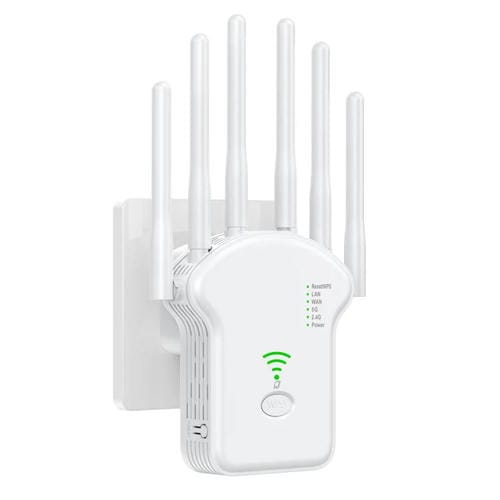 Repetidor Amplificador de Señal WIFI Urant U13 Banda Dual 1200 Mbps 2,4 G/5 G Enchufe Estadounidense (Blanco)
