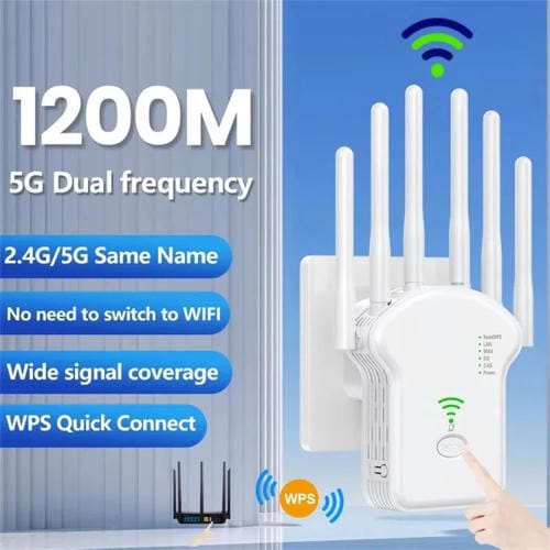 Repetidor Amplificador de Señal WIFI Banda Dual Urant U13 1200 Mbps 2,4G/5G con Enchufe Europeo (Blanco)