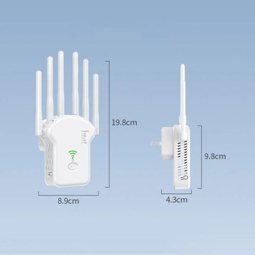 Repetidor Amplificador de Señal WIFI Urant U13 Banda Dual 1200 Mbps 2,4 G/5 G Enchufe Estadounidense (Blanco)