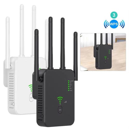 Repetidor Inalámbrico Urant U10 300 Mbps 2,4 G Amplificador Señal WIFI 4 Antenas Enchufe Estadounidense (Negro)
