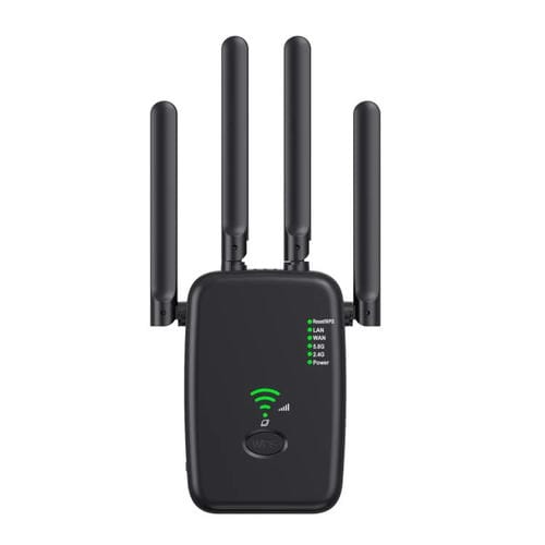 Repetidor Inalámbrico Urant U11 300 Mbps 2,4 GHz Amplificador Señal WIFI Configuración Rápida WPS Enchufe Británico (Negro)