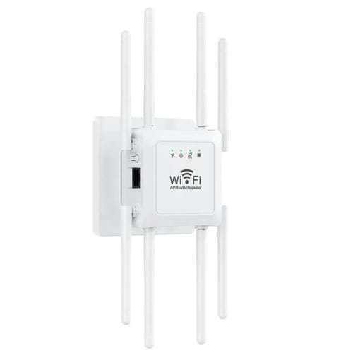 Repetidor Inalámbrico U18 300 Mbps 2,4 G Amplificador de Señal WIFI 8 Antenas Enchufe Estadounidense (Blanco)