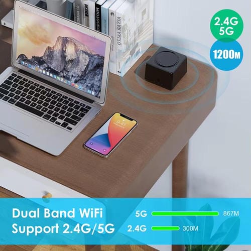 Amplificador de Señal de Enrutador WIFI de Malla Doble Banda Urant USM16 1200 Mbps con 3 Puertos Gigabit Ethernet (Negro)