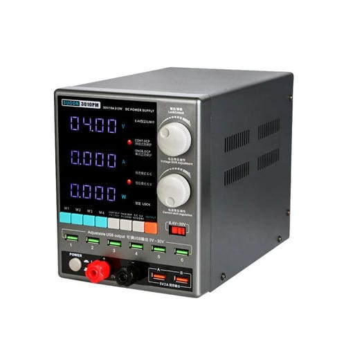 Medidor de Potência Sugon 3010Pm Reparação de Telemóveis com Ecrã Digital, 150 W, 30 V, 10 A, 4 Tomadas UE