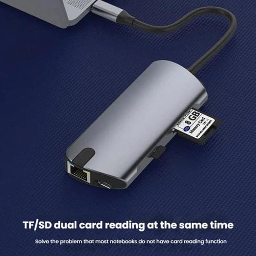 Estación de Acoplamiento USB-C 8 en 1 con Puerto Gigabit Ethernet y HDMI 4K 60 Hz