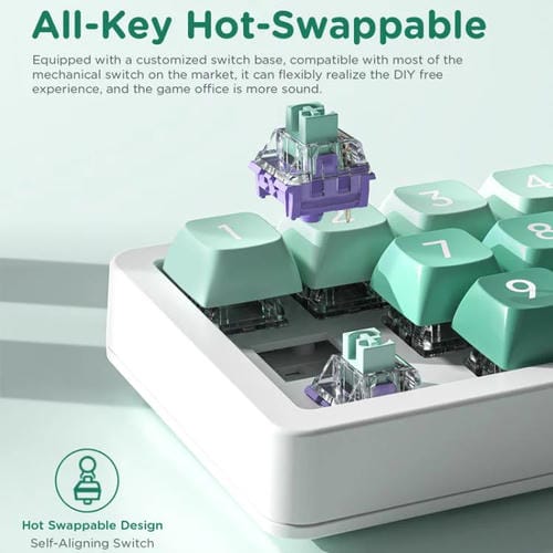 Teclado Mecánico para Juegos K810 con Cable, Retroiluminación RGB, Joystick, Intercambio en Caliente y Macro (Negro)