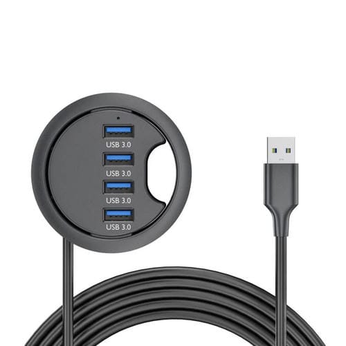 Estación de Acoplamiento con Divisor de Escritorio y 4 Puertos USB 3.0, Cable de 1,2 m