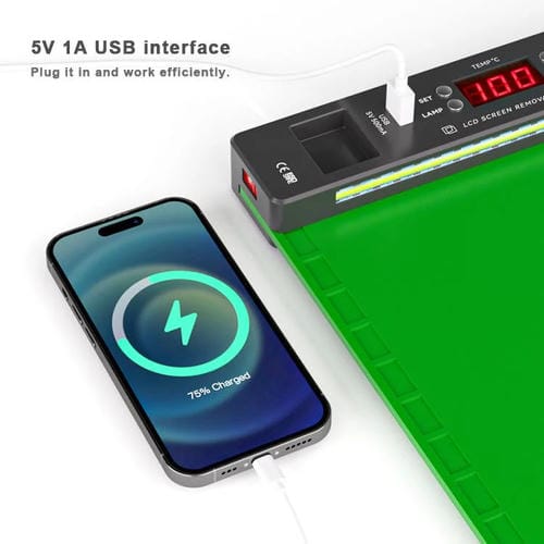 Tapis de travail Baku BA-940 pour enlever les écrans LCD (16 pouces) avec chauffage et lumière anti-poussière