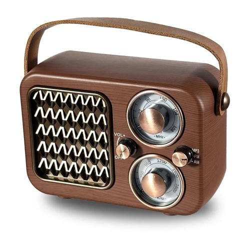 Altavoz Bluetooth Retro Multifuncional Con Radio y Adorno Decorativo Portátil (Patrón De Ondas)