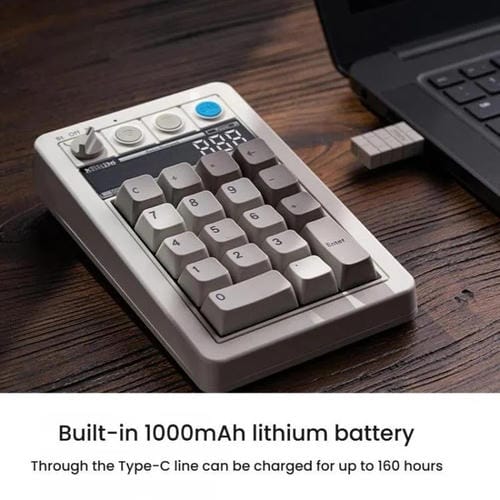 Teclado Numérico Mecánico 8Bitdo Retro18 para Ordenador con Conexión Trimodo 2 En 1 (Gris Claro)
