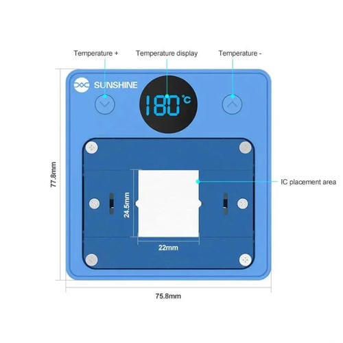 Rimuovi colla Sunshine Ss-T12C Riscaldamento chip IC, Strumento di rimozione efficiente e Riscaldamento rapido Riparazione di telefoni cellulari