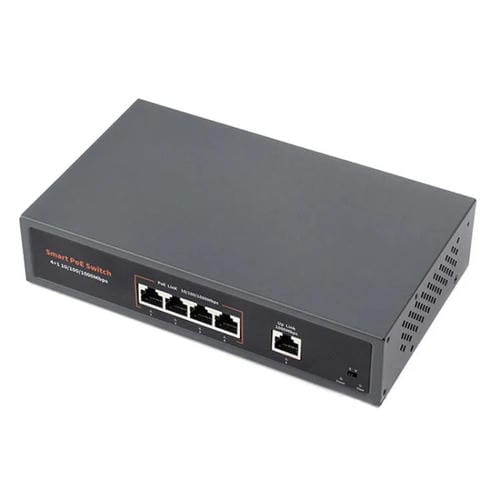Conmutador Poe Ethernet Gigabit Industrial 4 Puertos 120 W Waveshare (Enchufe de la UE)