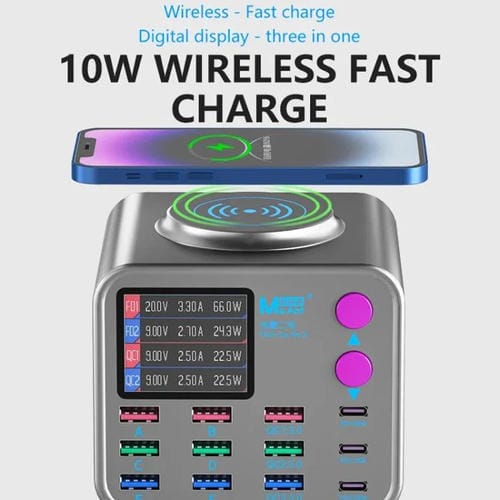 Estação de Carregamento de Secretária Maant Dianba No.2 Reparação de Telemóveis com Porta USB Múltipla e Tomada Europeia