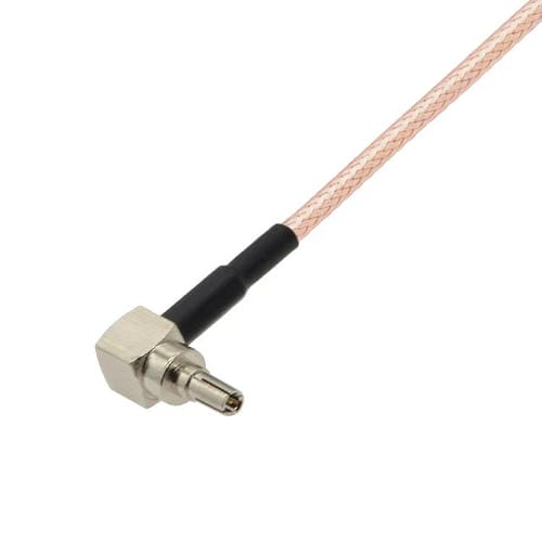 Cable Coaxial RF 50 cm conector macho F recto a conector macho CRC9 90 grados cable puente RG316