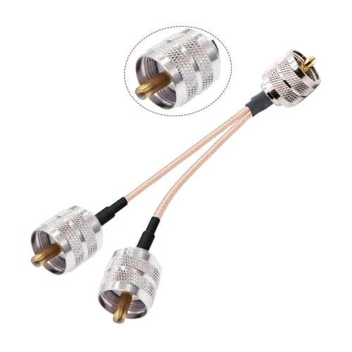 Cable Adaptador SO239 a PL259Y RG316 30 cm Macho UHF Dual Dividido 1 en 2