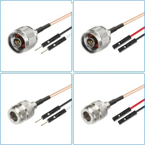 Cable Adaptador de Extensión de Prueba RF N Hembra a Doble Dupont Hembra RG316 0,5 m