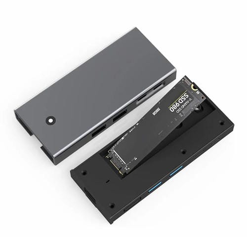 Concentrador de Disco Duro Blueendless M.2 Nvme/Sata Doble Protocolo 4K60Hz USB 10G x2 Tipo-C 10G PD100W