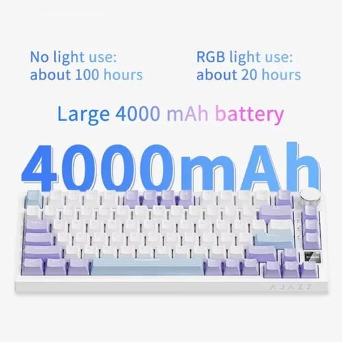 Teclado Mecánico para Juegos Ajazz Ak820 Pro Inalámbrico Bluetooth Trimodo Personalizado Junta Intercambiable en Caliente Pantalla TFT (Negro Axis)