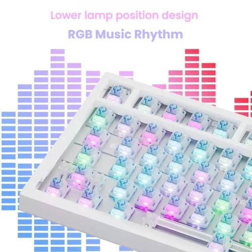 Teclado Mecánico para Juegos Ajazz Ak820 Pro Inalámbrico Bluetooth Tres Modos Junta Intercambiable Pantalla TFT (Flying Fish Spindle Purple)