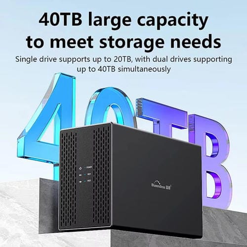 Caja de Disco Duro Móvil Blueendless Db3502F Doble Bahía 2,5/3,5 Pulgadas USB 3.0 Tipo C (Enchufe del Reino Unido)