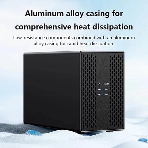 Caja de Disco Duro Móvil Blueendless Db3502F Doble Bahía 2,5/3,5 Pulgadas USB 3.0 Tipo C (Enchufe Australiano)