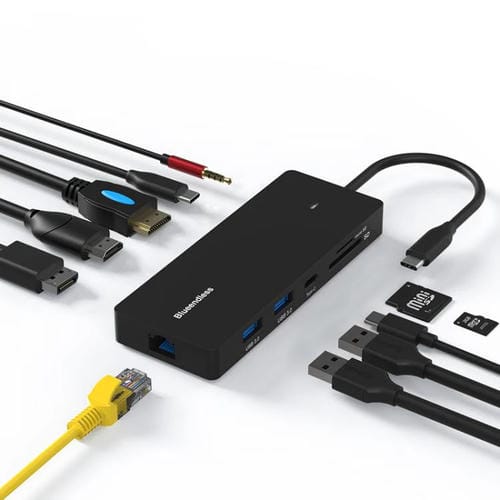 Puerto Ethernet Gigabit Tipo C Blueendless Concentrador Múltiples Pantallas HDMI 2x DP
