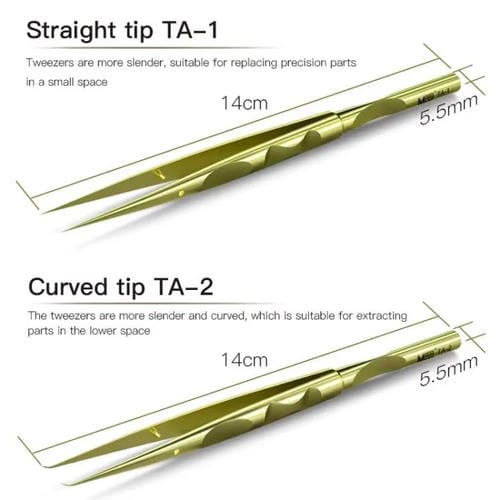Pinças de Titânio Maant Pequenas Antiestáticas Curva com Forma de Ninho de Pássaro Recolher Pelos Ferramenta de Reparação (Rosa)