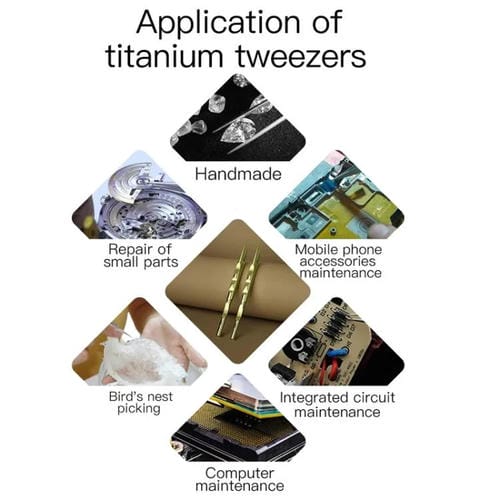 Pinças de Titânio Maant Pequenas Antiestáticas Curva com Forma de Ninho de Pássaro Recolher Pelos Ferramenta de Reparação (Rosa)