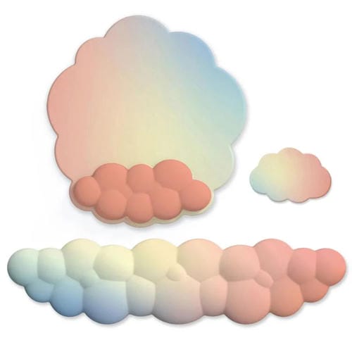 Juego de 3 Alfombrillas de Ratón de Silicona con Memoria de Espuma y Degradado en Tonos de Nube Modelo 10