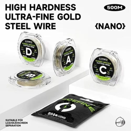 Filo d'acciaio Luowei 500 M Tagliare Schermi Cellulari Diametro 0,035mm (Grigio)