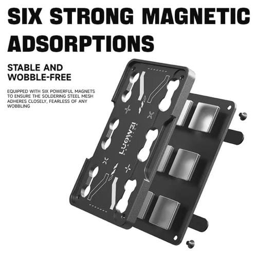 Base Luowei + Cojín de Malla de Estaño CPU Chip Mesa Magnética Almohadilla Silicona (Gris)