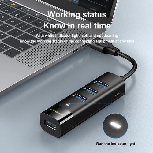 Estación de Acoplamiento Mindpure US022 con Concentrador USB de 4 Puertos USB 3.0 y Cable de 0,3 m