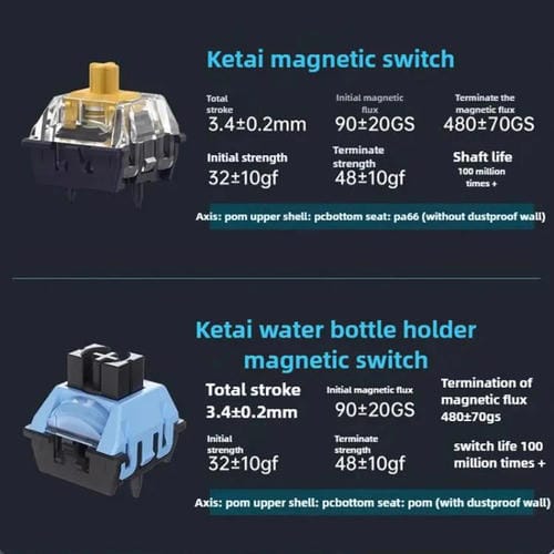 Teclado Mecánico Ajazz Alux 68 Max RGB con Eje Magnético y Cable Único para Armar (Botella de Nieve)