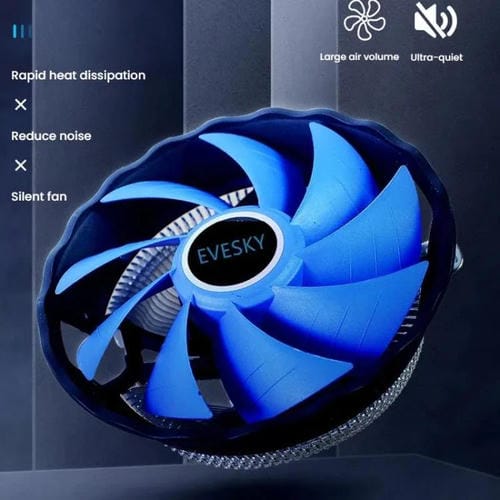 Ventilador de Refrigeración Evesky para CPU de Ordenador 800-2000 Rpm Compatible con Zócalos Intel Lga 1155/1156/775 y AMD Am4/Am5
