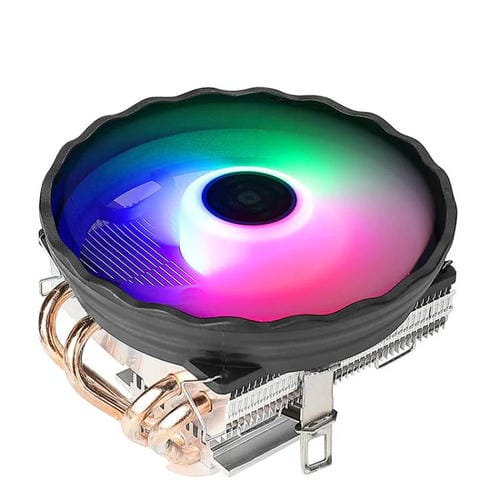 CPU Cooler Evesky 12cm RGB LED con Tubos de Cobre Duales y Ventilador Silencioso para Computadoras de Escritorio