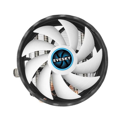 CPU Cooler Evesky 12cm RGB LED con Tubos de Cobre Duales y Ventilador Silencioso para Computadoras de Escritorio