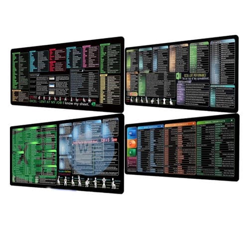 Alfombrilla de Escritorio con Acceso Directo al Teclado y Comandos de Ordenador, Antideslizante para Oficina, 400 x 900 x 3 mm (N.° 27)