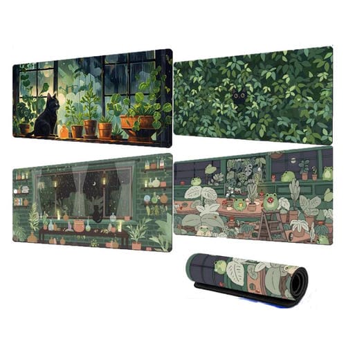 Alfombrilla de ratón diseño rana base goma antideslizante para portátil 300x600x3 mm (Verde)