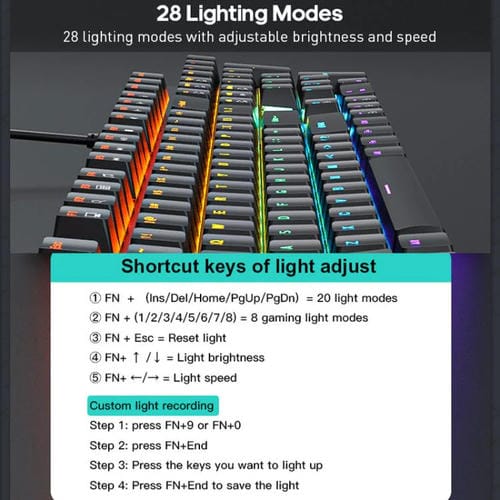 Teclado mecánico iMICE GK-600 para juegos con cable USB RGB carcasa metal