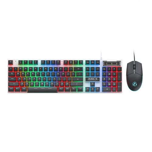 Juego teclado y ratón iMICE AN-350 para juegos con cable teclas suspendidas sensación mecánica (Negro)