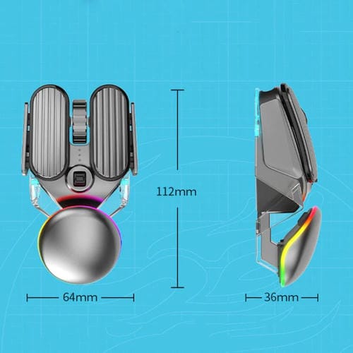 Ratón inalámbrico IMICE T800 para juegos con Bluetooth modo dual recargable iluminación RGB (Negro)