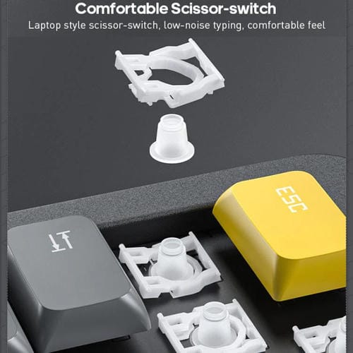 Teclado inalámbrico IMICE AN-800 Bluetooth modo dual estructura de tijera (Blanco, Gris y Naranja)