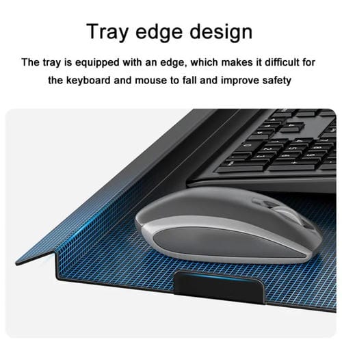 Soporte para monitor WKS-1 montaje en pared con bandeja para mouse y teclado (Negro)