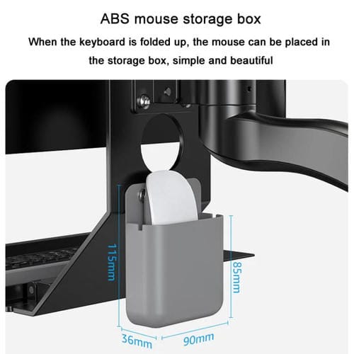 Soporte para monitor WKS-1 montaje en pared con bandeja para mouse y teclado (Negro)