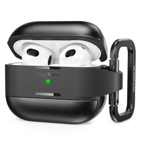 Funda protectora AhaStyle WG75-3 de TPU y aleación de aluminio resistente a arañazos para AirPods 3 (negra)