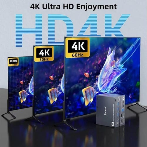 Conmutador KVM KVEVE KC-KVM202CH USB 3.0 doble monitor 4K 60 Hz (Enchufe australiano)